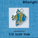 C2759+ - Tropical Fish - Blue and Yellow - 3-D - Silver Charm